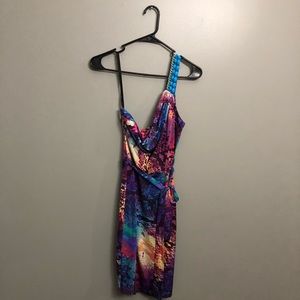 Multi color snake skin print dress